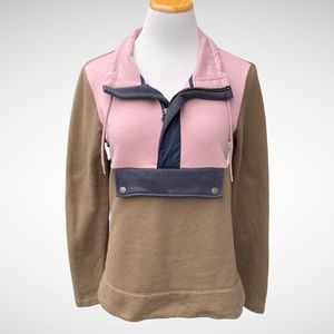 LL Bean Signature Colorblock Sweatshirt Organic Cotton Long Sleeve